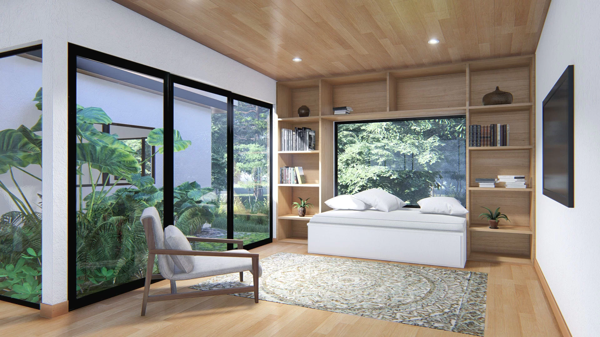 arquitectura render costa rica cabaña salvaje interior 1