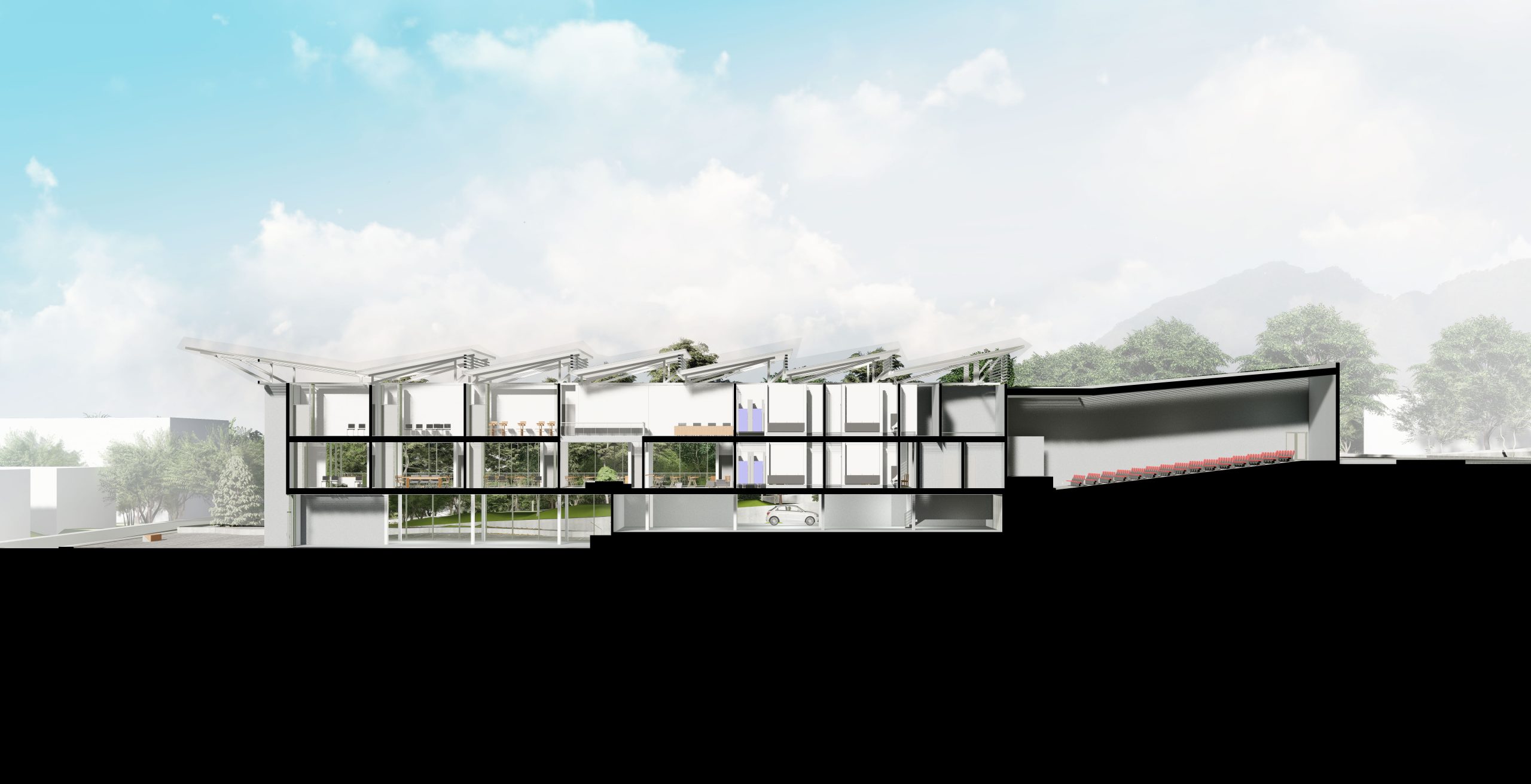 Proyecto de graduación escuela de arquitectura render costa rica diseño itskatzu corte b