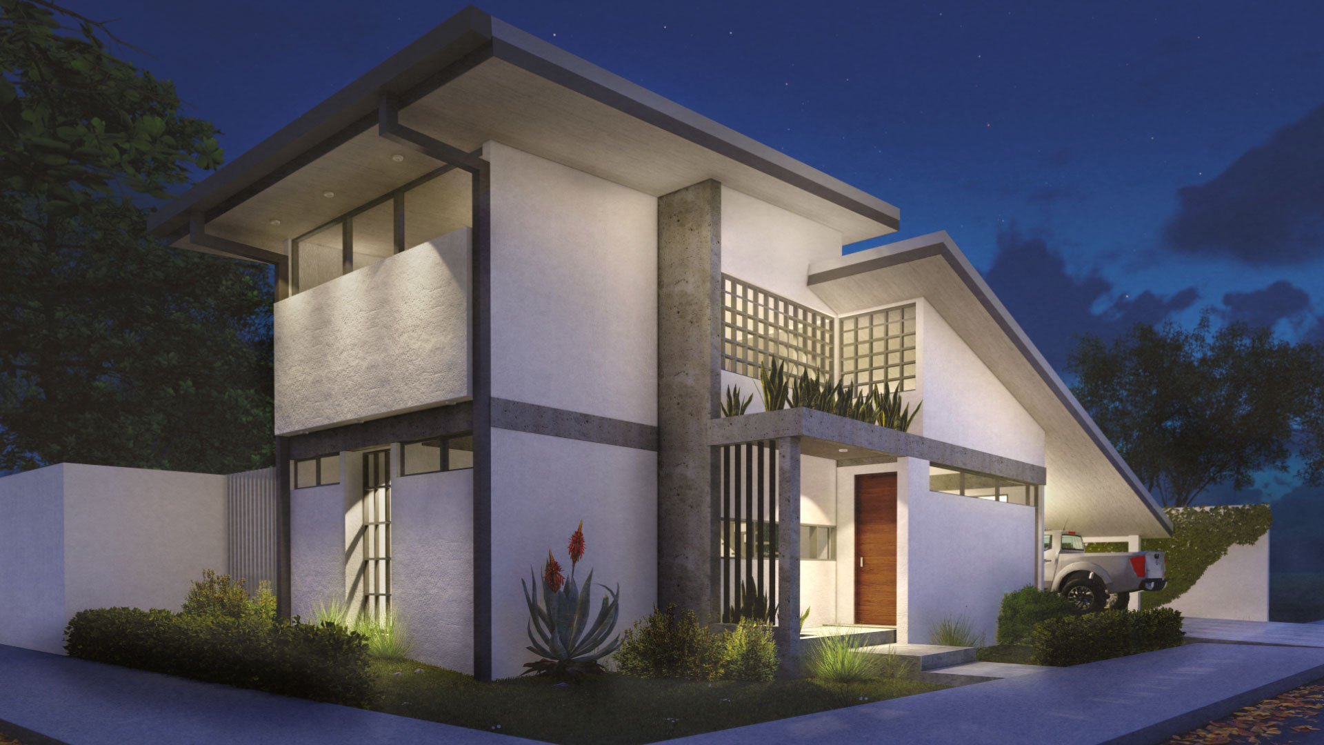 Arquitectura Liberia Guanacaste nocturna